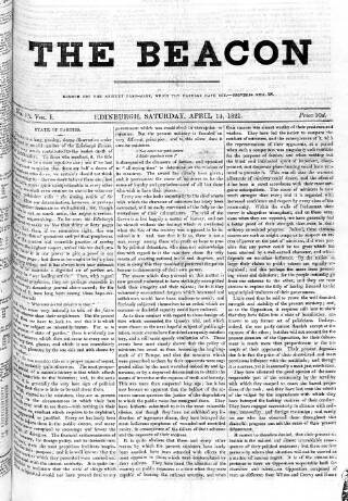 cover page of Beacon (Edinburgh) published on April 14, 1821