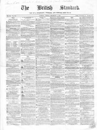 cover page of British Standard published on December 3, 1858