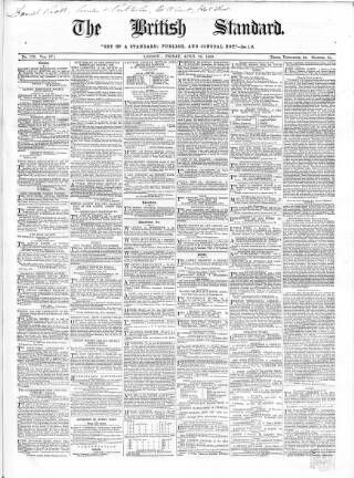 cover page of British Standard published on April 20, 1860