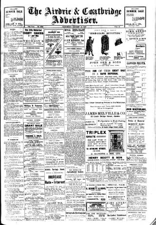 cover page of Airdrie & Coatbridge Advertiser published on August 11, 1928