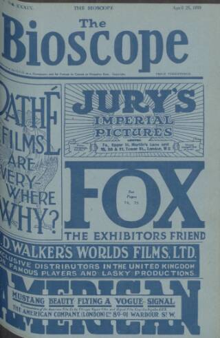 cover page of The Bioscope published on April 25, 1918