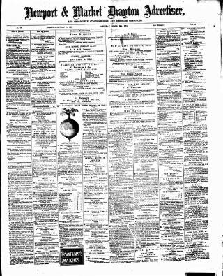 cover page of Newport & Market Drayton Advertiser published on April 25, 1874