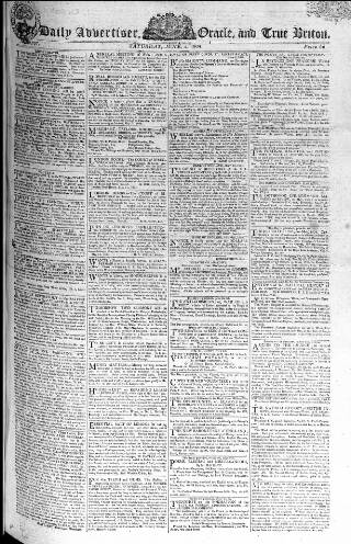 cover page of Oracle and the Daily Advertiser published on June 2, 1804