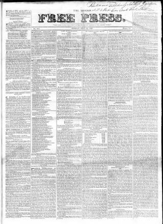 cover page of London Free Press published on July 22, 1827