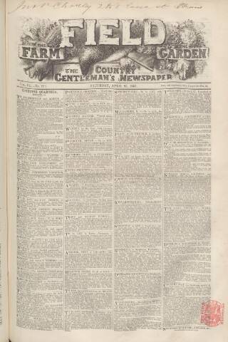 cover page of Field published on April 25, 1857