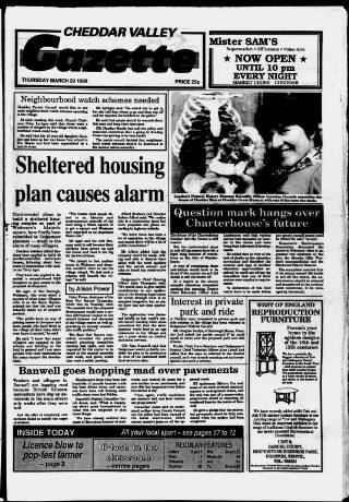 cover page of Cheddar Valley Gazette published on March 29, 1990