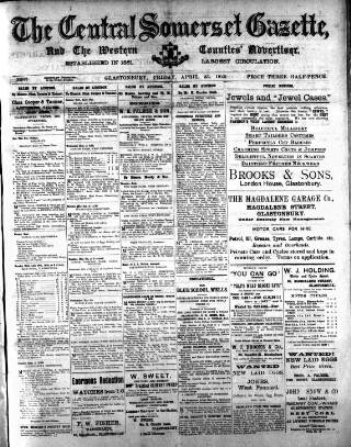 cover page of Central Somerset Gazette published on April 23, 1920