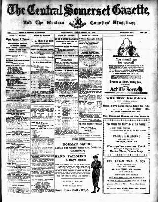 cover page of Central Somerset Gazette published on April 25, 1930