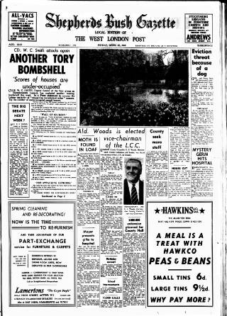 cover page of Hammersmith & Shepherds Bush Gazette published on April 24, 1959