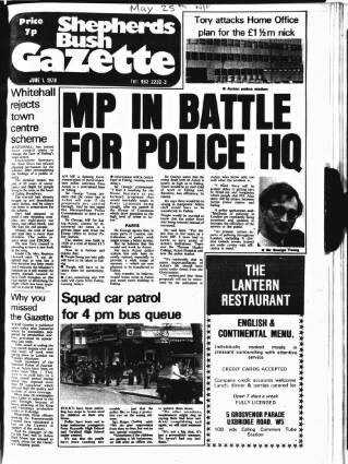 cover page of Hammersmith & Shepherds Bush Gazette published on June 1, 1978