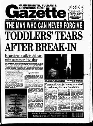 cover page of Hammersmith & Shepherds Bush Gazette published on August 11, 1995
