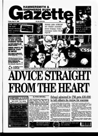 cover page of Hammersmith & Shepherds Bush Gazette published on May 21, 1999