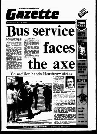 cover page of Hayes & Harlington Gazette published on June 1, 1988