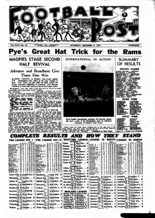 cover page of Football Post (Nottingham) published on December 4, 1954