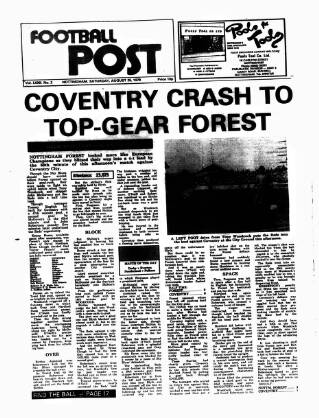 cover page of Football Post (Nottingham) published on August 25, 1979