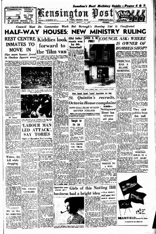 cover page of Kensington Post published on August 12, 1949