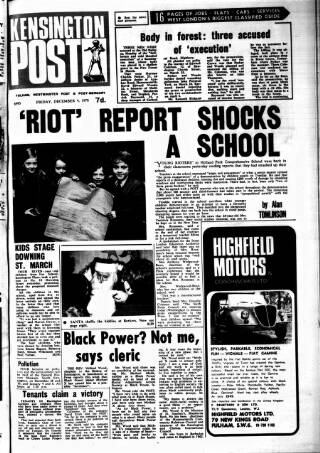 cover page of Kensington Post published on December 4, 1970