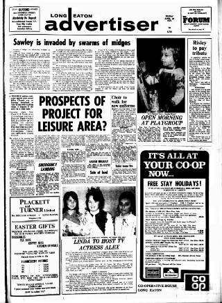 cover page of Long Eaton Advertiser published on April 20, 1973