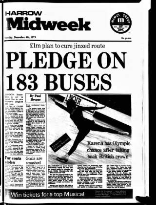 cover page of Harrow Midweek published on December 4, 1979