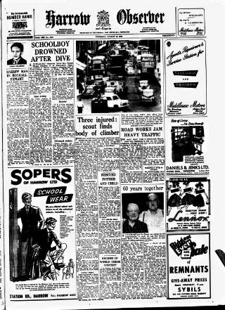 cover page of Harrow Observer published on August 13, 1959