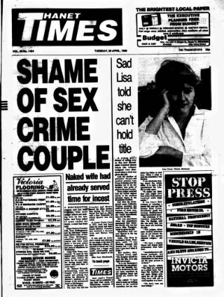 cover page of Thanet Times published on April 26, 1988
