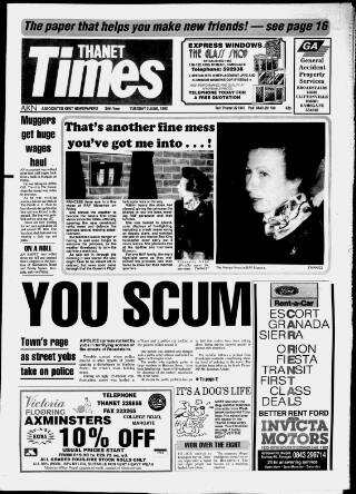 cover page of Thanet Times published on June 2, 1992