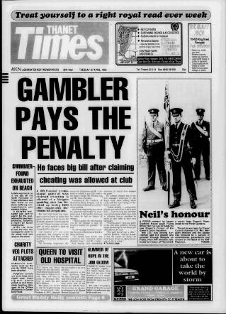 cover page of Thanet Times published on April 27, 1993