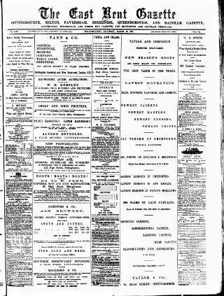 cover page of East Kent Gazette published on March 28, 1891