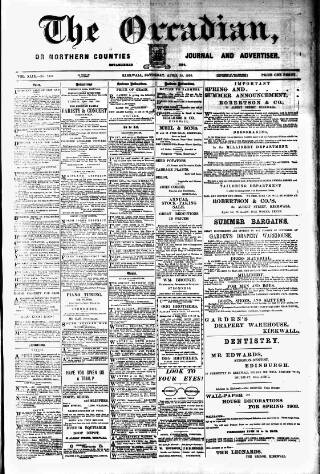 cover page of Orcadian published on April 25, 1903