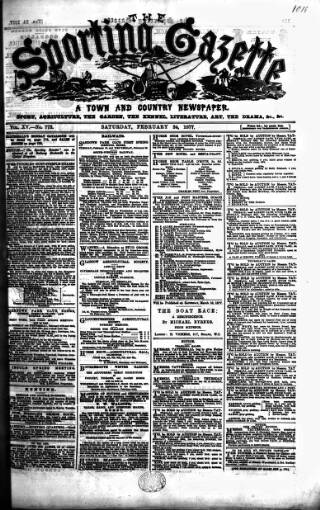 cover page of Sporting Gazette published on February 24, 1877