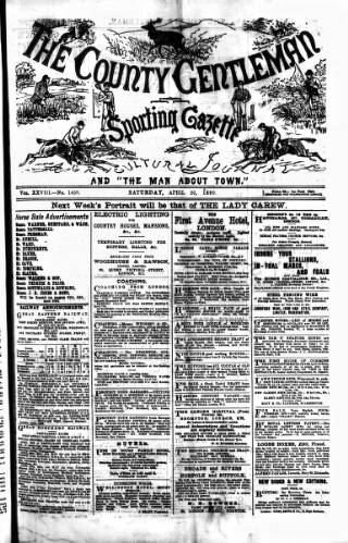 cover page of Sporting Gazette published on April 26, 1890