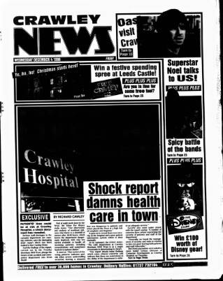 cover page of Crawley News published on December 4, 1996