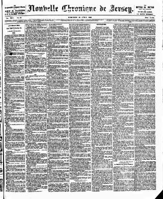 cover page of Nouvelle Chronique de Jersey published on April 29, 1896