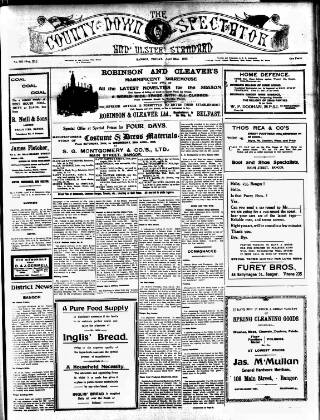 cover page of County Down Spectator and Ulster Standard published on April 23, 1915