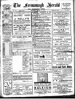 cover page of Fermanagh Herald published on March 29, 1913