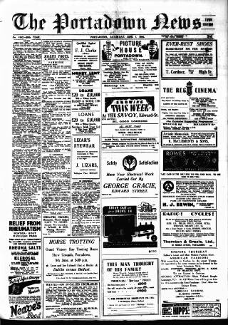 cover page of Portadown News published on June 1, 1946