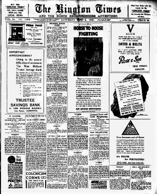 cover page of Kington Times published on December 5, 1942