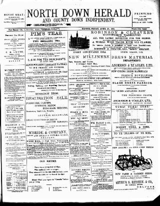 cover page of North Down Herald and County Down Independent published on April 25, 1902
