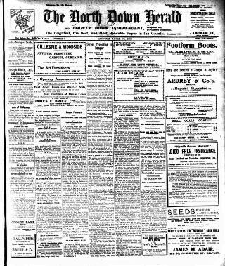 cover page of North Down Herald and County Down Independent published on April 24, 1908