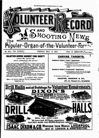 cover page of Volunteer Record & Shooting News published on May 3, 1901