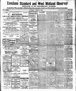 cover page of Evesham Standard & West Midland Observer published on March 5, 1921