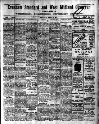 cover page of Evesham Standard & West Midland Observer published on April 25, 1931