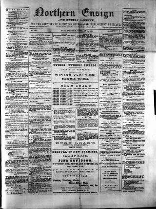 cover page of Northern Ensign and Weekly Gazette published on February 24, 1881