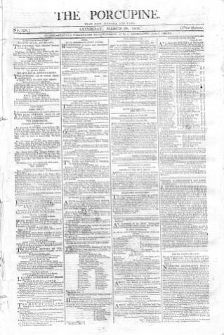 cover page of Porcupine published on March 28, 1801