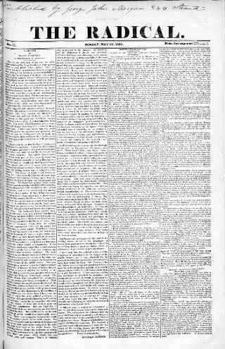 cover page of Radical 1836 published on May 22, 1836