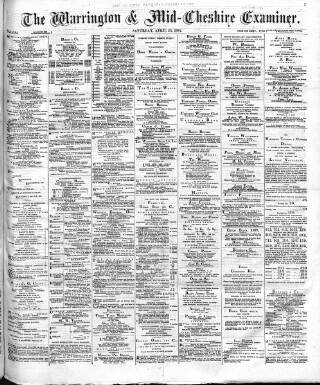 cover page of Warrington Examiner published on April 23, 1887