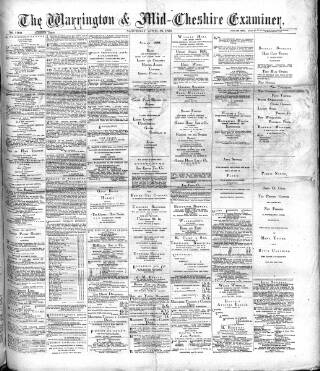 cover page of Warrington Examiner published on April 26, 1890