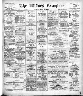 cover page of Widnes Examiner published on April 26, 1901