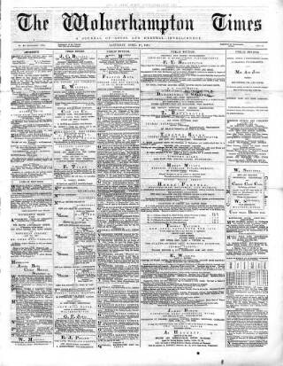 cover page of Midland Examiner and Wolverhampton Times published on April 17, 1875