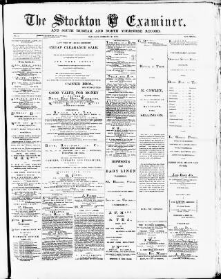 cover page of Stockton Examiner and South Durham and North Yorkshire Herald published on February 22, 1879